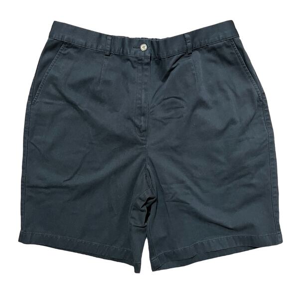 VTG L.L. BEAN High Rise Bermuda Shorts in Navy Blue SZ 14 - Picture 1 of 8